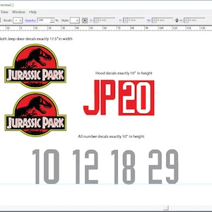 Jurassic Park Jeep Wrangler Decals Accurate Artwork PDF and AI Digital Download