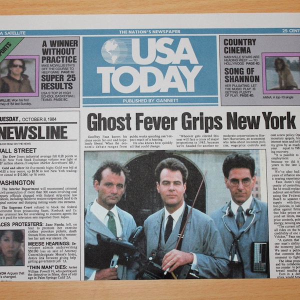 Ghostbusters USA Today cover, PDF, Prop, Replica, Digital Download