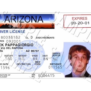 Nationale Lampoons Vegas vakantie, Rusty's nep-rijbewijs, replica prop, PDF, digitale download