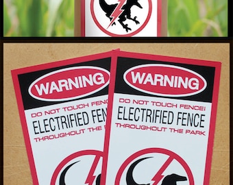 Replica Dinosaur Warning Labels Printable Prop Digital File