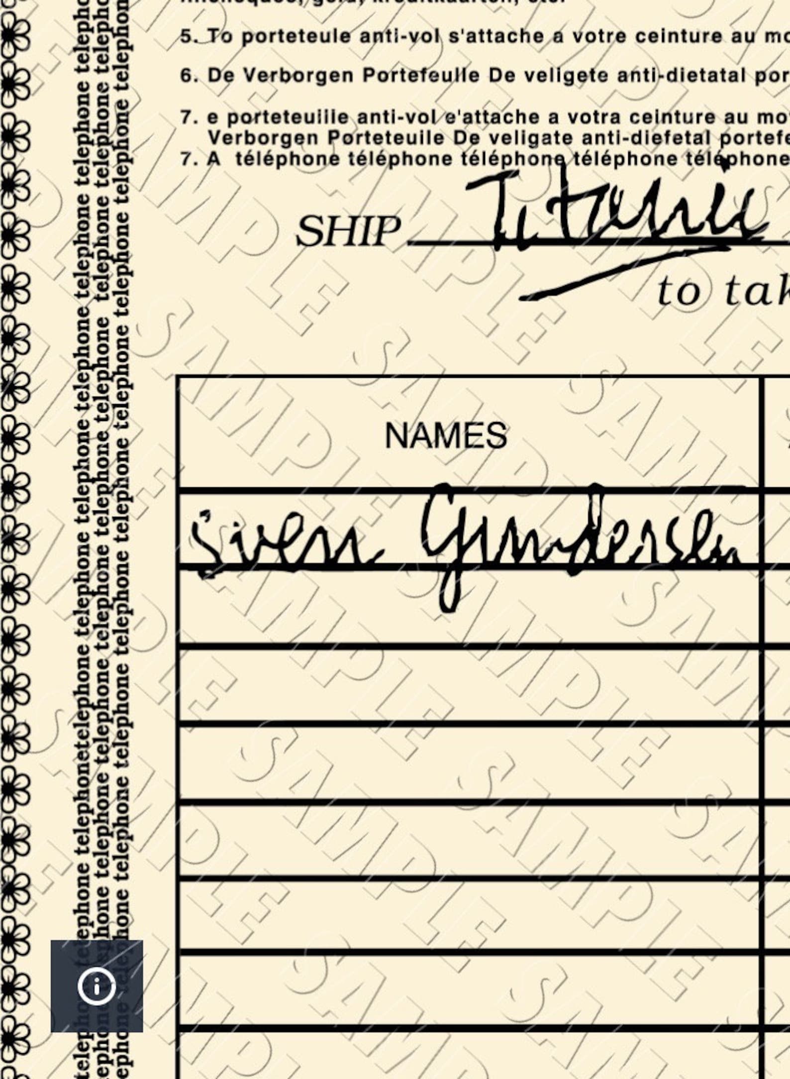 Titanic Third Class Boarding Ticket Prop Replica PDF Etsy