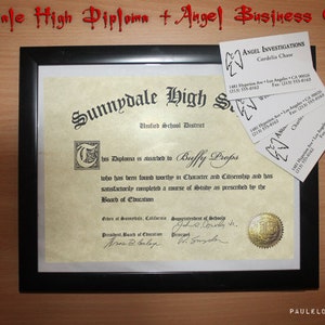 Sunnydale High Diploma customizable Digital Download with bonus Graduation Photo