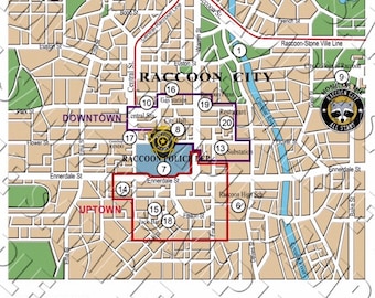 バイオハザード　ラクーンシティマップ ポリス地図　ポスター RE:3 RE:2 バイオハザード ラクーンシティマップ ポリス地図 ポスター RE:3