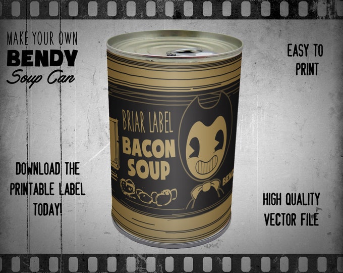Bacon Soup Label Inspired by Bendy and the Ink Machine - Etsy