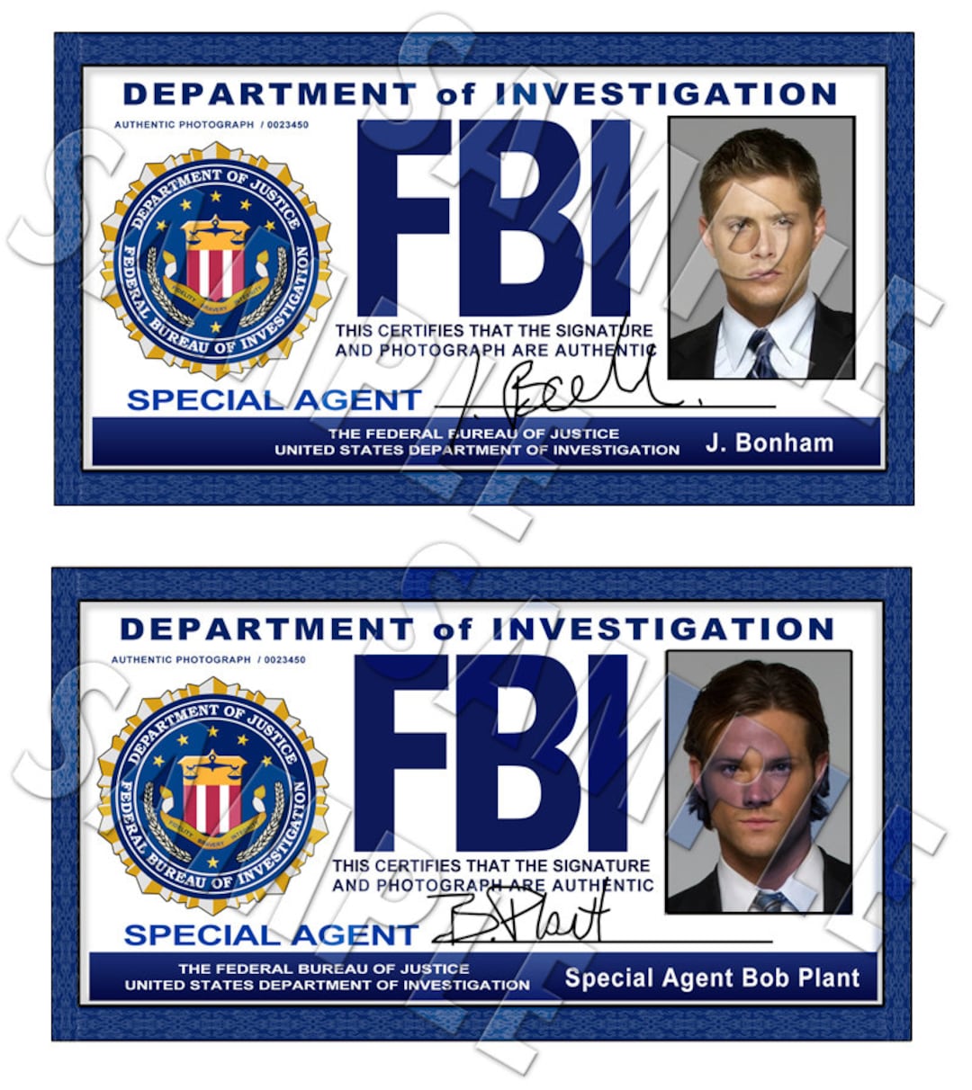 Supernatural Sam Winchester fbi Badge Card Holder ID Card Prop Fun Role Cos