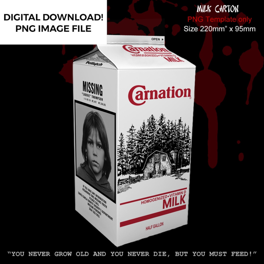 The Lost Boys, Milk Carton, Replica, Prop, Digital Download - Etsy Israel, image size:1080x1080