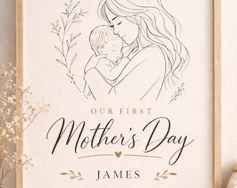 Personalized Baby's Name & Date Wall Art - Perfect First Mother's Day Gift