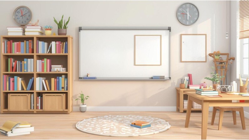 30 Teacher Zoom Backgrounds Mega Pack | Virtual Classroom & Library ...