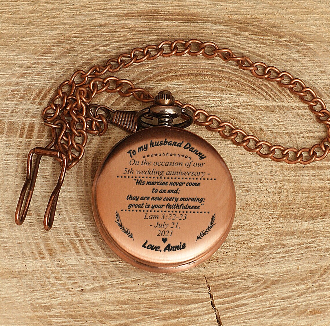 Personalized Engraved Pocket Watch for Husband Customized Etsy