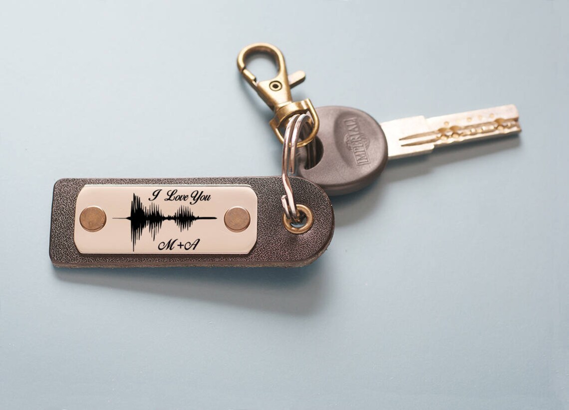 Custom Sound Wave Keychain Personalized mens gift gift for Etsy
