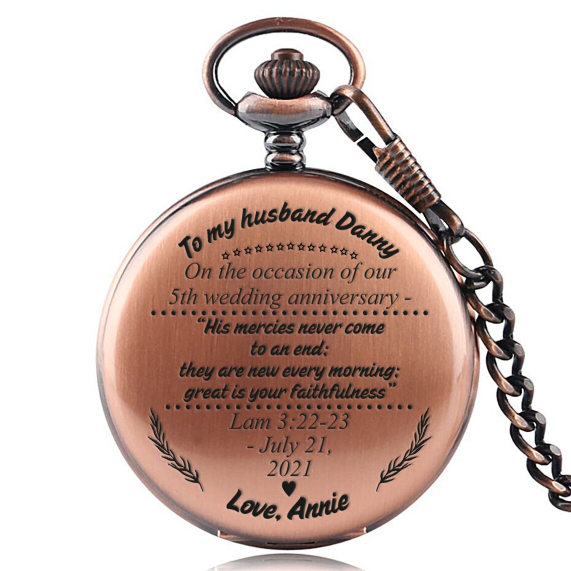Personalized Engraved Pocket Watch for Husband Customized Etsy