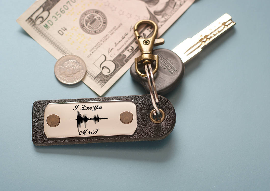 Sound Wave Keychain Personalized mens gift gift for him Etsy