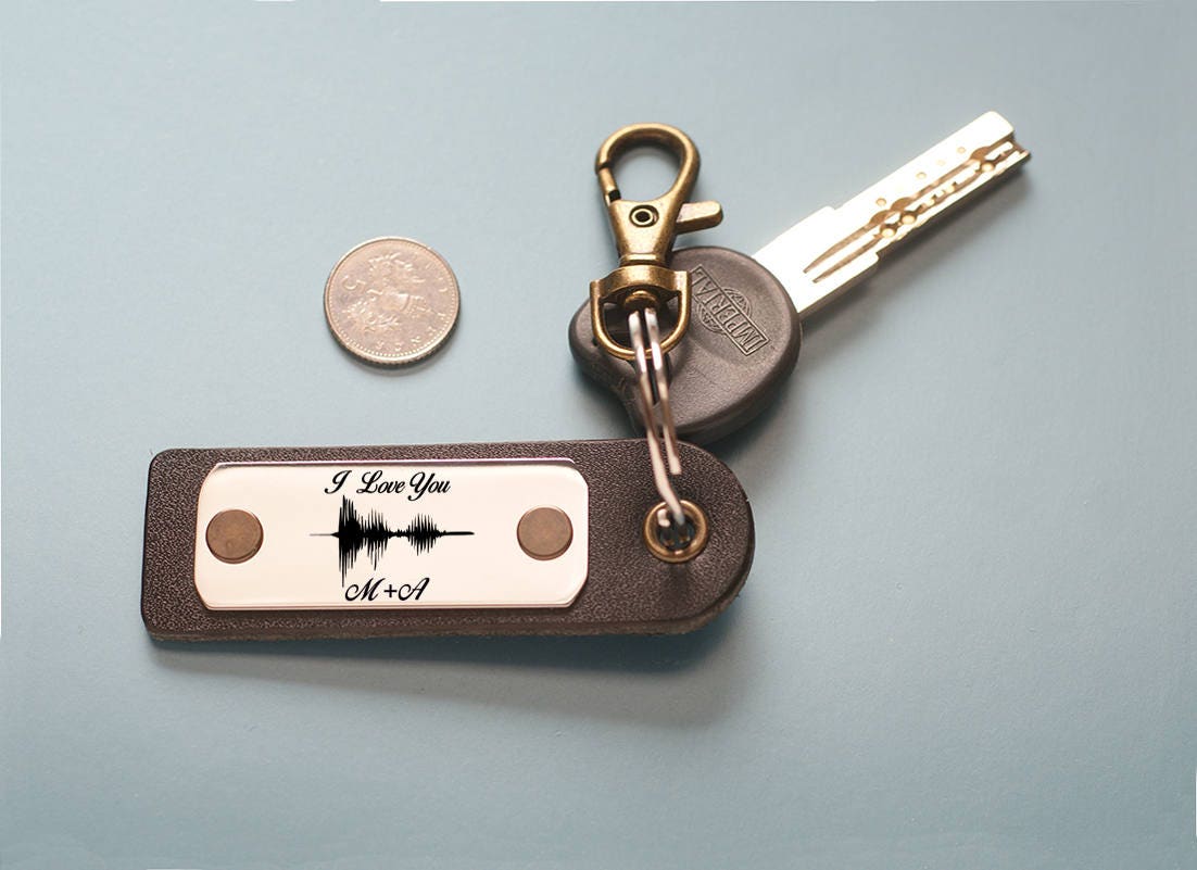 Sound Wave Keychain Personalized mens gift gift for him Etsy