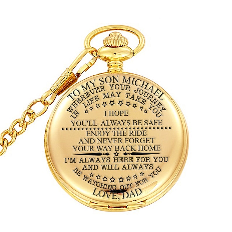 Men's Pocket watch son graduation gift from dad Grandson Etsy