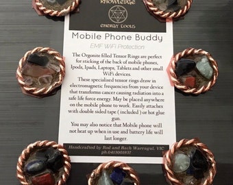 Mobile Phone & Ipad Buddys - Tensor Ring - emf protection - unique gift unisex gift - reiki tool - crystal grid - mobile phone protect