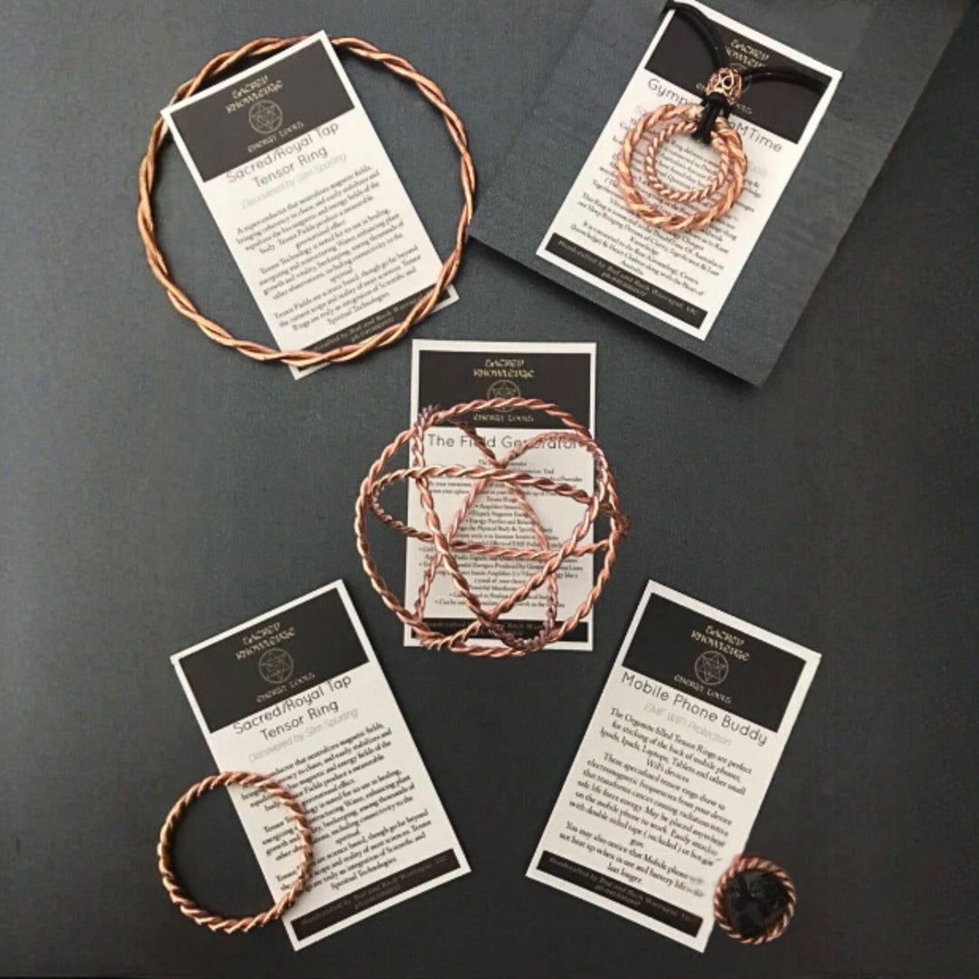 Personal Protection Set - Copper Tensor Rings - Crystal Grids - Reiki ...