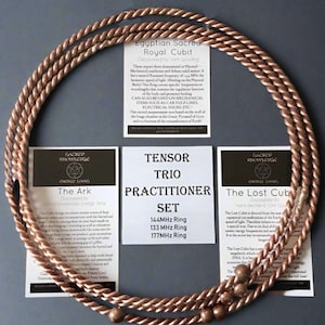Tensor Rings Trio Practitioner Set, helende ringen, koperen ring Unisex, reiki-tools, uniek cadeau, heilige geometrie-ring, EMV-bescherming