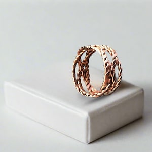 Field Generator Ring - Tensor Ring - EMF Protection - Copper Ring Unisex - Unique Gift - Copper Ring Lady - Reiki Tool - Sacred Geometry image 3