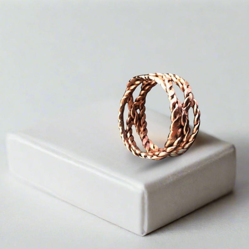 Field Generator Ring - Tensor Ring - EMF Protection - Copper Ring Unisex - Unique Gift - Copper Ring Lady - Reiki Tool - Sacred Geometry image 3