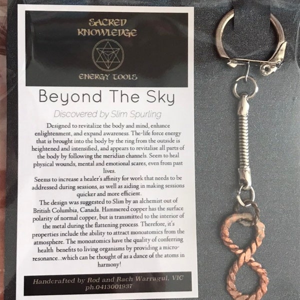 Beyond The Sky Infinity - Unique gift - Tensor Ring - copper key ring - sacred geometry ring