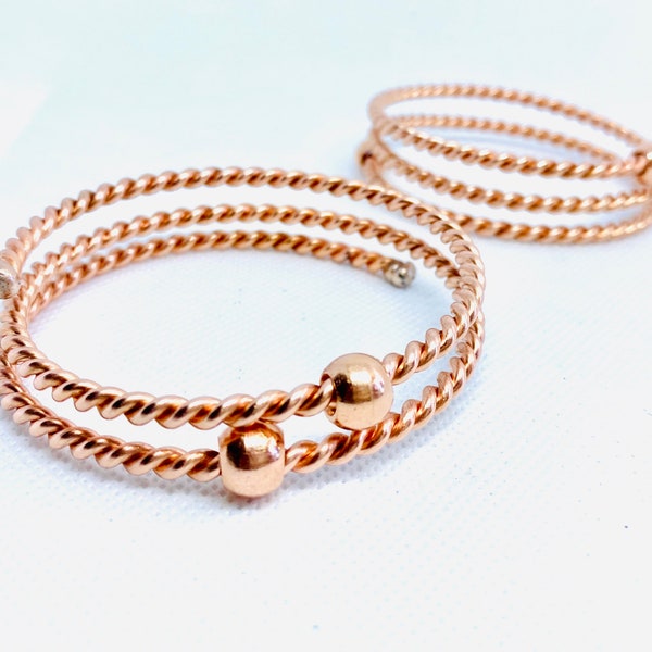 Full Royal straight Line Cubit Bracelet with Beads - Tensor Ring Copper Ring