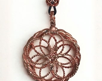 Gympie Double Regeneration Tube Torus Pendant - Tensor Ring - copper pendant unisex - unique gift - sacred geometry pendant - emf protection