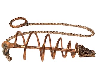 Tensor - acuvac Pendulum - Tensor Rings - copper pendulum - unique gift - reiki tool - crystal grids - meditation tool - dragon head tip