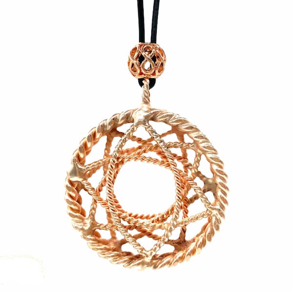 Vesica Piscis Tube Torus Pendant, copper pendant, sacred geometry, EMF Protection, gift for her, gift for him, tensor Rings, copper rings