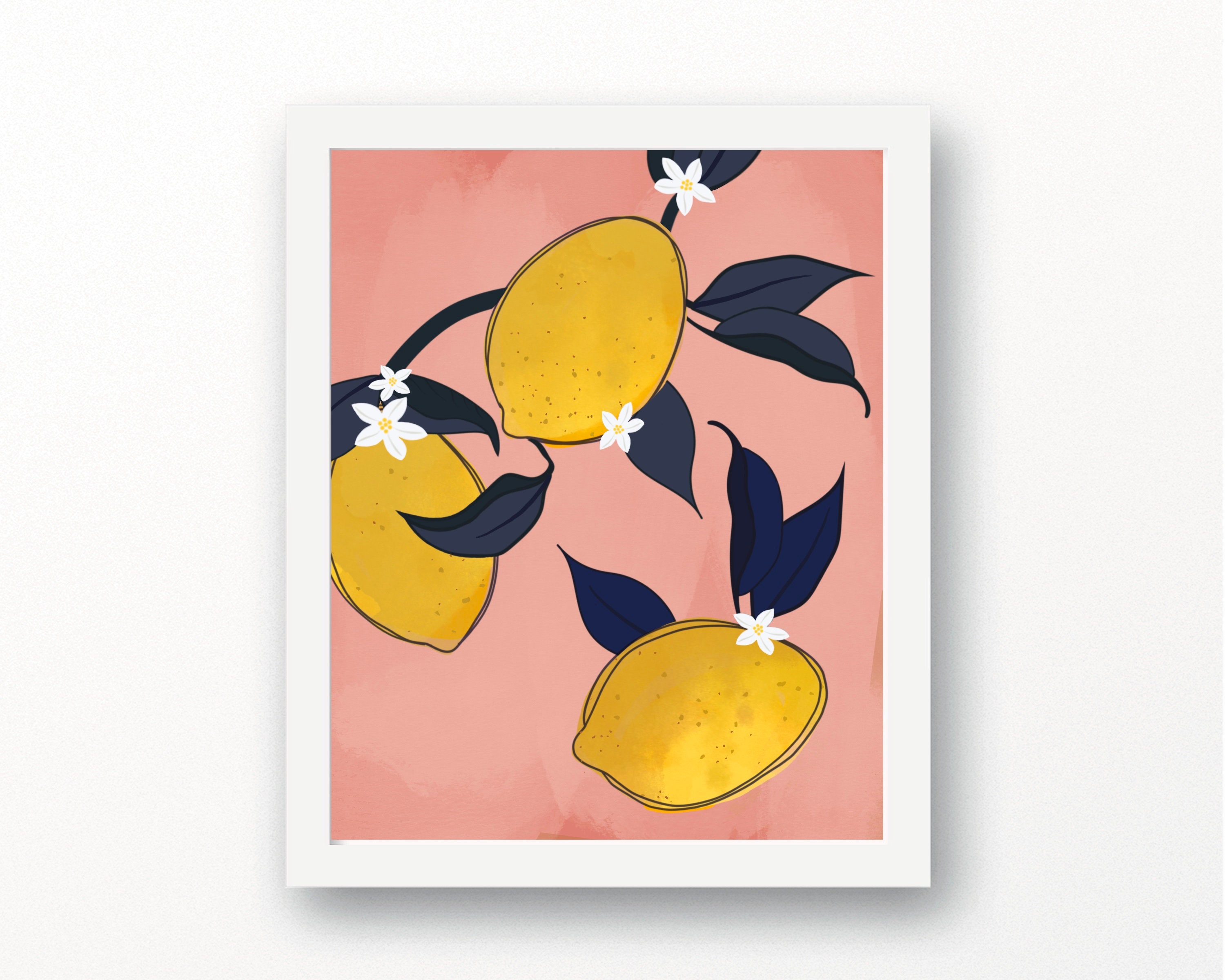 Pink Lemons 2 Art Print | Etsy