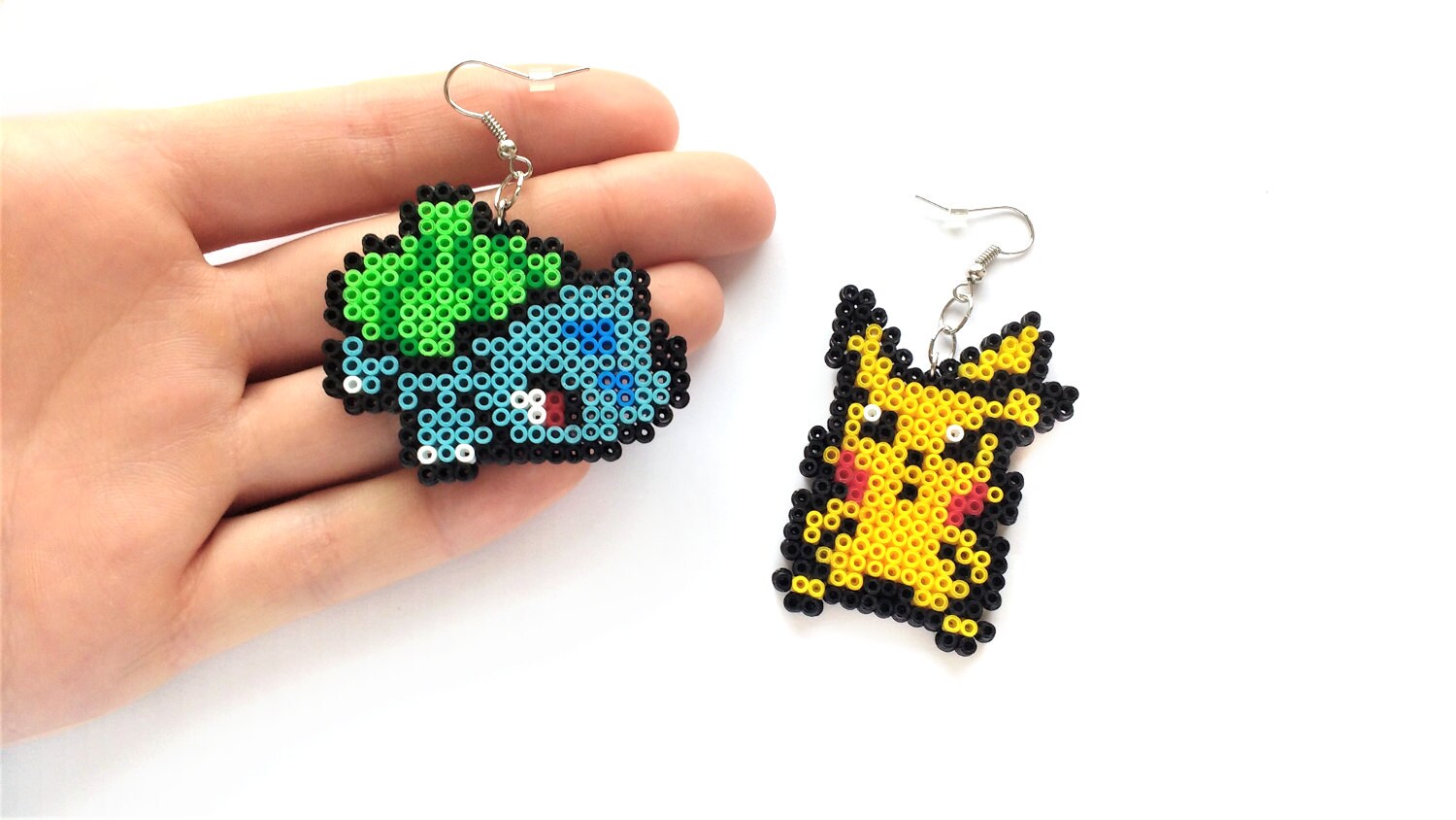 Pixel Geeky Earrings / Gamer Girl Jewelry Mini Hama Beads Etsy