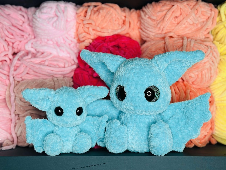baby and momma crochet bat