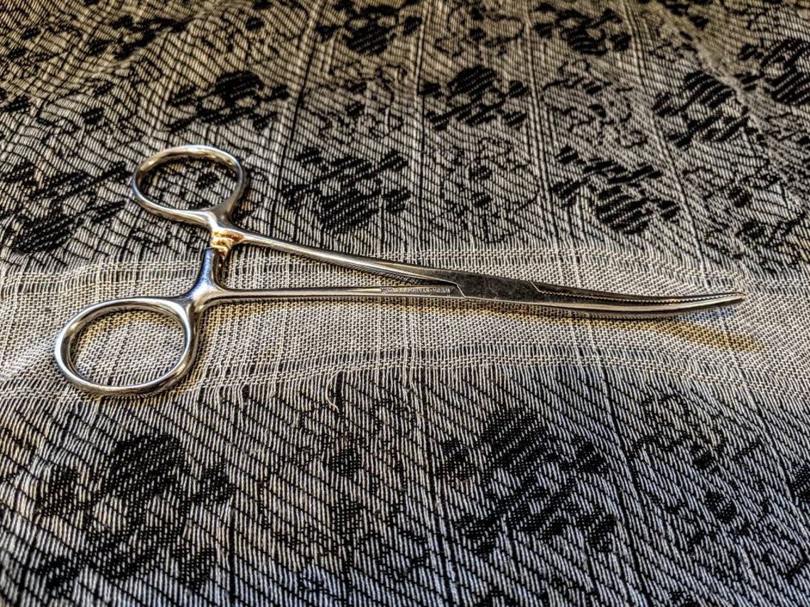 Vintage Curved Clinical Forceps Etsy