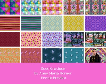 PREORDER Good Gracious by Anna Maria Horner for Free Spirit, saturated intense color, intricate floral, precut bundles, available April 2024