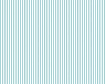 Aqua stripe quilting fabric, striped binding, aqua 1/8-inch stripes, by Riley Blake, by the 1/2 yard