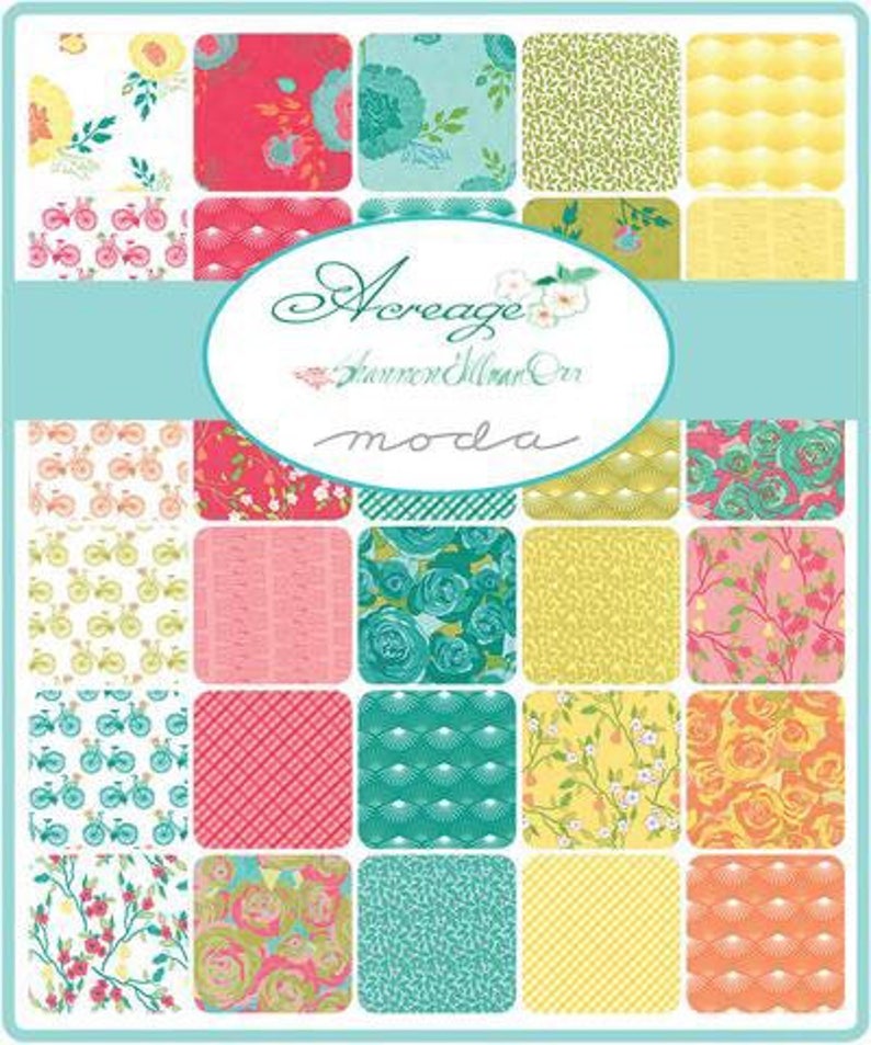 Layer Cake Acreage fabric by Shannon Gillman Ore for Moda Fabrics precut 10-inch squares bright rainbow floral botanical prints Sale