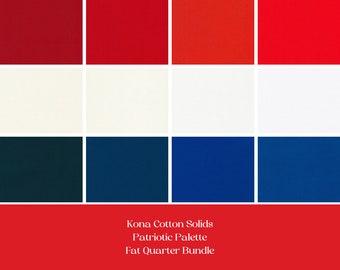 Fat quarter bundle solids, red, white & blue quilt, Kona Cotton solids, Patriotic palette by Robert Kaufman, Quilts of Valor, Fourth of July