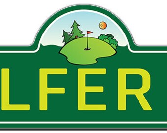 Golfer Street Sign | Indoor/Outdoor | Funny Home Decor for Garages, Living Rooms, Bedroom, Offices | SignMission personalized gift