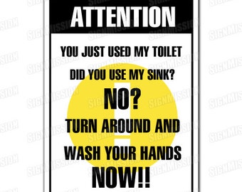 WASH YOUR HANDS Novelty Sign gift clean restaurant sanitary restaurant hygiene