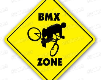 BMX ZONE Sign bike frame bars race helmet gift biking biker gift bikes racing
