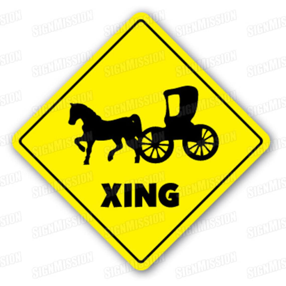 HORSE AND CARRIAGE Crossing Sign Novelty Gift Etsy