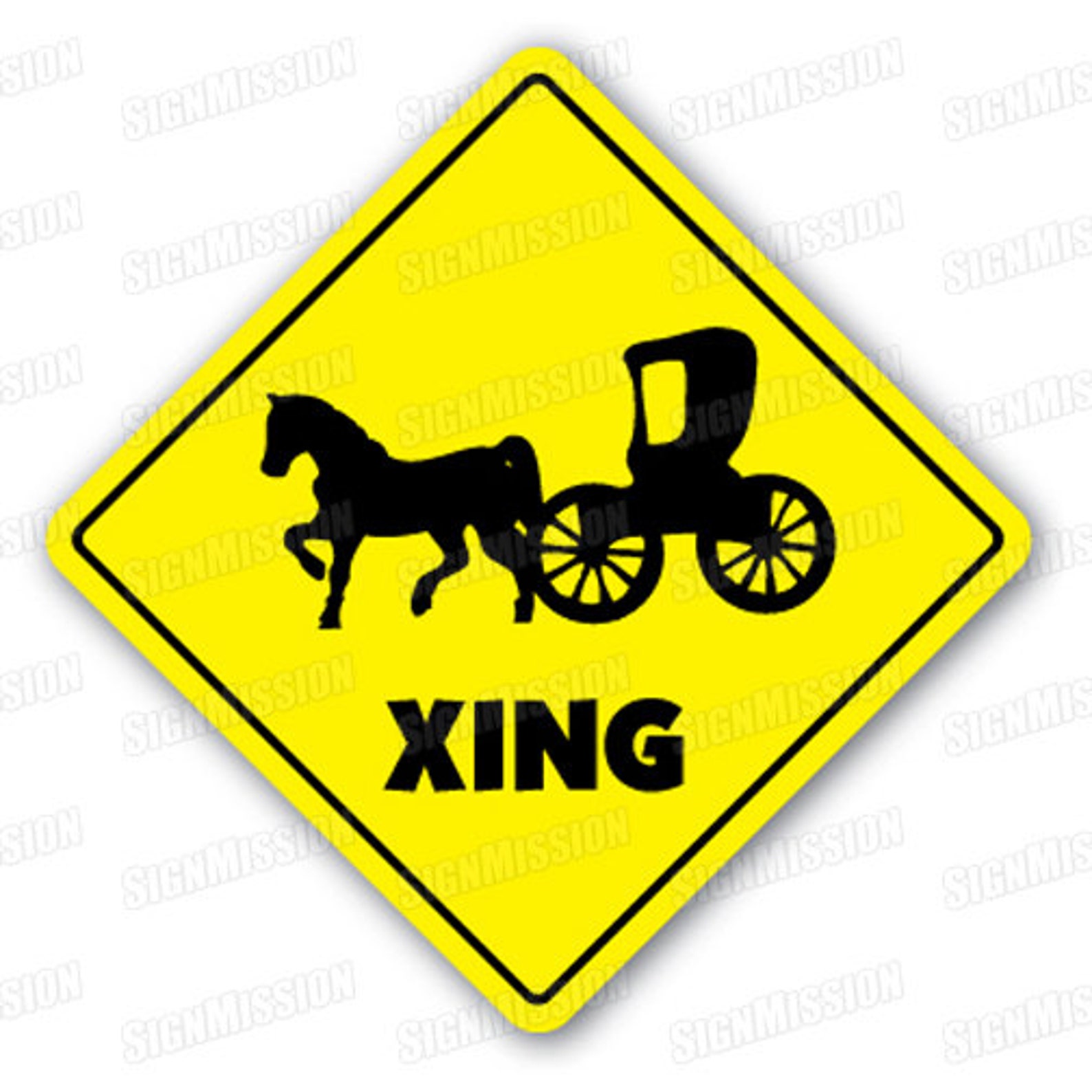 HORSE AND CARRIAGE Crossing Sign Novelty Gift Etsy