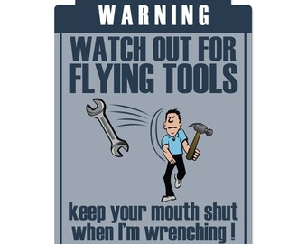 Flying Tools Novelty Sign | Indoor/Outdoor | Funny Home Decor for Garages, Living Rooms, Bedroom, Offices | SignMission gift Decoration