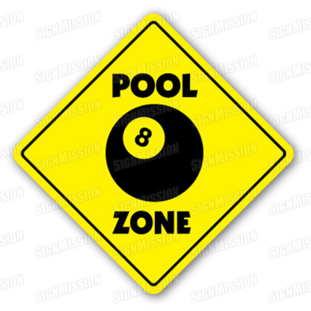 POOL ZONE Sign Hall Table 8 Ball Billiards Cue Stick Etsy