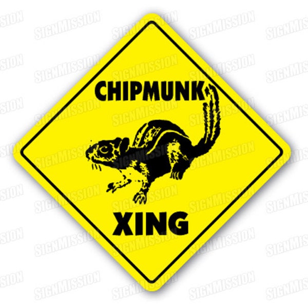 CHIPMUNK CROSSING Sign chipmunks xing cage pet funny gag inexpensive gift rodent