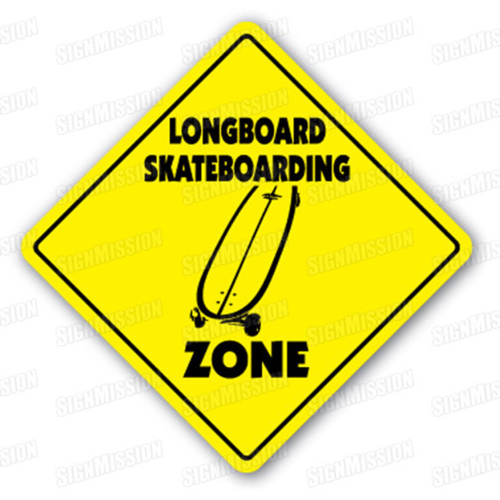LONGBOARD SKATBOARDING ZONE Sign Xing Gift Novelty Long Board Etsy