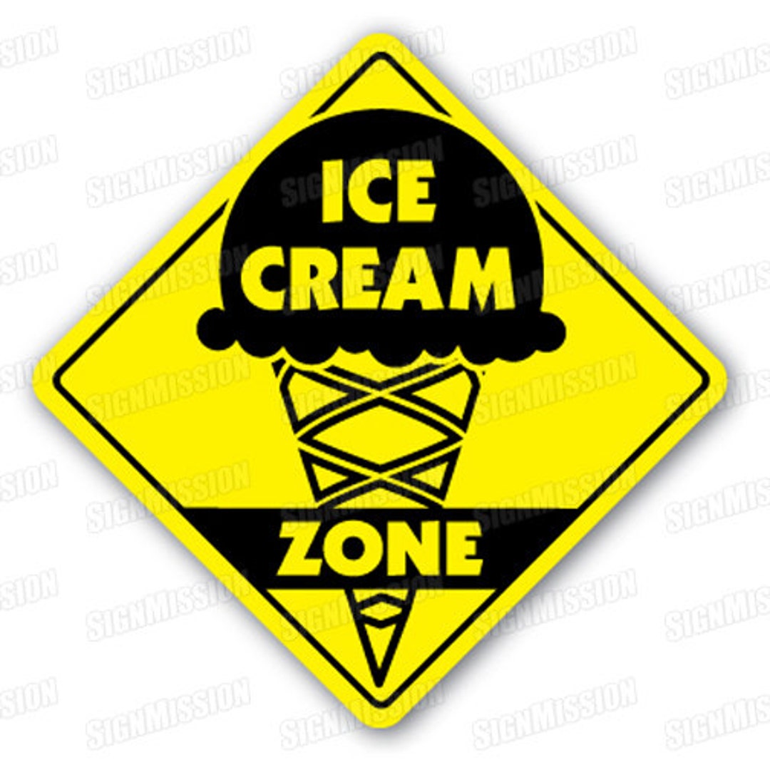 ICE CREAM ZONE Sign Shop Scooper Parlor Signs Restaurant Dairy Etsy