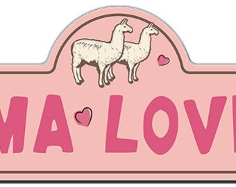 Llama Lover Street Sign | Indoor/Outdoor | Funny Home Decor for Garages, Living Rooms, Bedroom, Offices | SignMission personalized gift