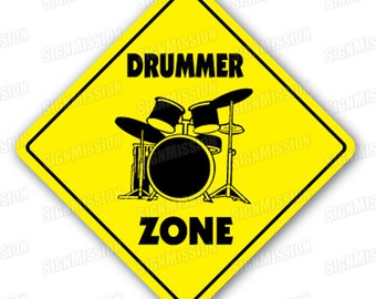 DRUMMER ZONE Sign drum sticks musician band gift