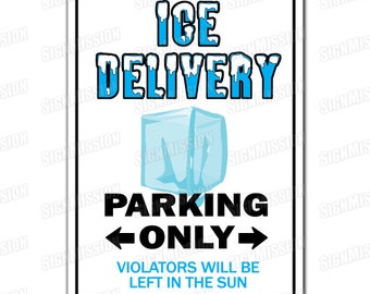 ICE DELIVERY Novelty Sign gift cold icy beer cubes deliver chilly bar keg drink