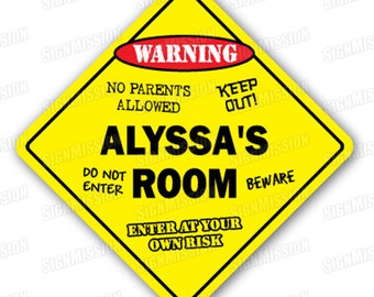 ALYSSA'S ROOM SIGN kids bedroom decor door children's name boy girl gift